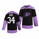 Ducks 34 Sam Steel Black Purple Hockey Fights Cancer Adidas Jersey Dzhi,baseball caps,new era cap wholesale,wholesale hats